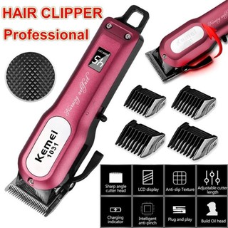 Kemei KM1031 KM-1031 Adjustable Cordless Powerful Motor Hair Clipper with 4 Comb ปัตเลี่ยนไร้สาย