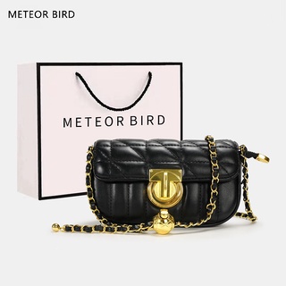 Meteor BIRD กระเป๋าสะพายไหล่ สะพายข้าง ขนาดเล็ก เกรดสูง แต่งสายโซ่ ประดับไข่มุก แฟชั่นฤดูร้อน สําหรับผู้หญิง