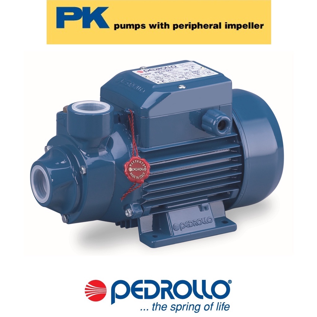 ปั๊มน้ำ ปั๊มหอยโข่ง ใบพัดเฟือง อิตาลี PEDROLLO เกรดงานอุตสาหกรรม รุ่น PQm60 0.5 แรงม้า ใบพัดทองเหลือง