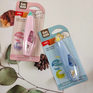 Deli correction tape H214 01 เทปลบคำผิด 6m x 5mm. อุปกรณ์ลบคำผิด (จำนวน 1 ชิ้น)