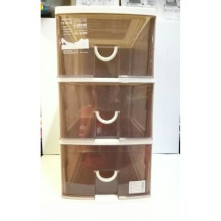 ลิ้นชักอเนกประสงค์ มี3ชั้น สีชา ขนาด 25.7*36*50.5cm