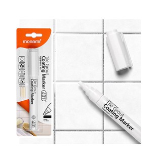 MONAMI Tile Grout Coating Marker #401 โมนามิ ปากกามาร์คเกอร์ ไทล์เกราท์ ปากกายาแนว สีขาว