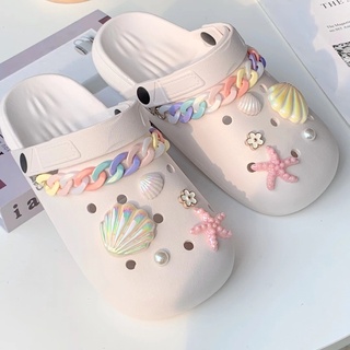 Croc Jibz จี้รูปเปลือกหอย ปลาดาว สําหรับตกแต่งรองเท้า DIY