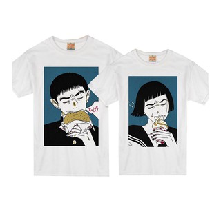 เสื้อคู่ T-Shirt ลายกรีนสวยๆ ผ้าCotton ใส่สบาย