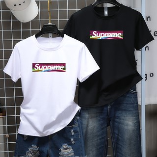 SUPREME-SHORTเสื้อทีเชิร์ตแขนสั้นยอดฮิตลายSupremeใส่ได้ทั้งหญิงและชายใส่เที่ยวทำงานออกกำลังกาย