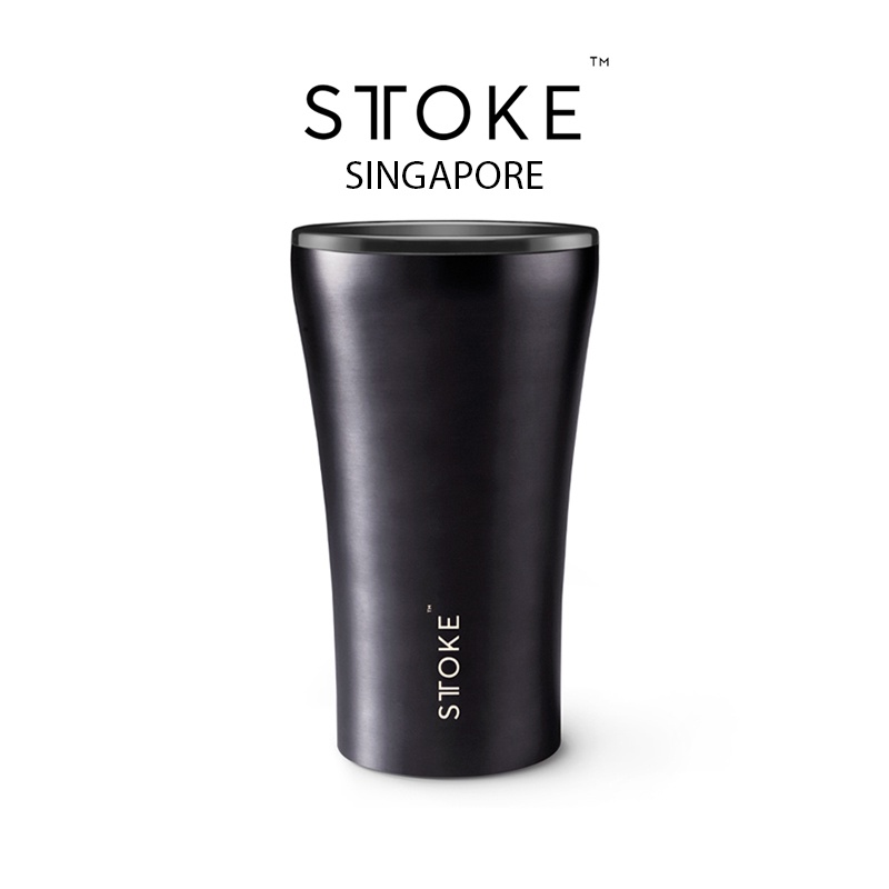 Sttoke [Gunmetal Grey] 12/8 Oz Cup ถ้วยกาแฟเซรามิกกันกระแทกแบบใช้ซ้ําได้