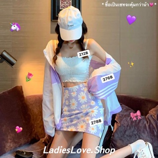 ♡︎ PRE ♡︎ ชุดเซท 💖เสื้อสายเดี่ยวทรงน่ารัก🌷+กระโปรงลายดอกเดซี่🌼+เสื้อคลุม☔️ LadiesLove.Shop