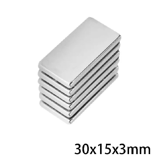 1ชิ้น แม่เหล็ก 30x15x3มิล Magnet Neodymium 30*15*3มิล แม่เหล็กแรงสููง สี่เหลี่ยม 30x15x3mm แม่เหล็กนีโอไดเมียม 30*15*3mm