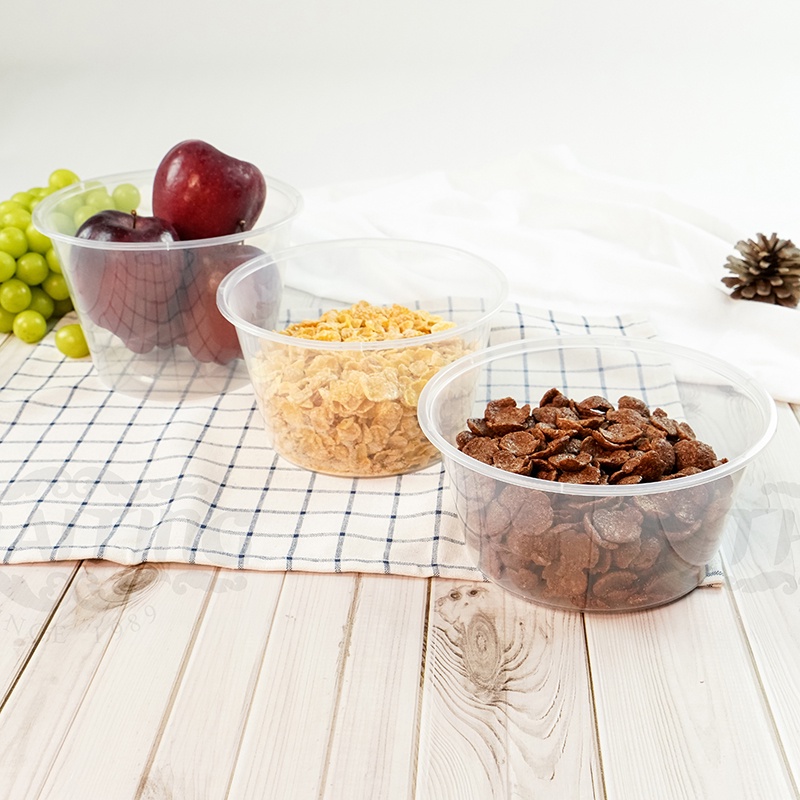 กล่องใส่อาหาร ขนาด 1250ml สีใส/สีดำ (แพ็ค 50 ใบพร้อมฝา) Y/BY ชามใช้แล้วทิ้ง เข้าไมโครเวฟได้ - รูปที่ 2