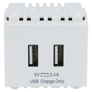 เต้ารับพอร์ต USB PHILIPS 2 ช่อง สีขาว USB SOCKETS PHILIPS 2 MODULES WHITE