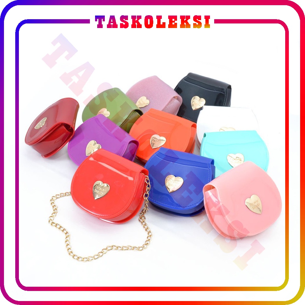 TK W172 179 Mini Jelly Bag Glossy Oval Love กระเป๋าสะพายสตรีนําเข้าแฟชั่น