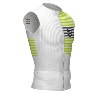 Compressport เสื้อไตรกีฬา แขนกุด ผู้ชาย Tri Postural Tank Top White