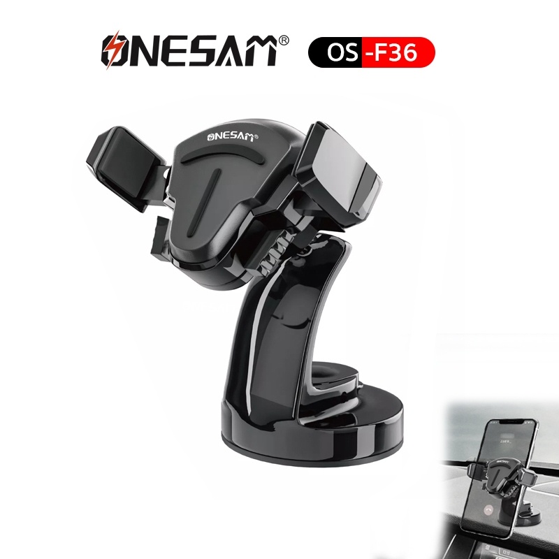 ONESAM ที่วางมือถือ ที่ยึดมือถือในรถยนต์ รุ่น OS-F36 Car Holder แบบติดกระจกและคอนโซลหน้ารถ ปรับหมุน 360° [สีดำ]
