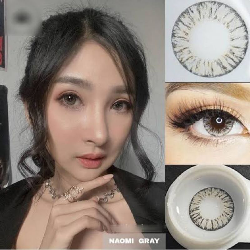 คอนแทคเลนส์ รุ่น Naomi By kitty kawaii สีเทา/ตาล Gray/Brown มีค่าสายตา (0.00)-(10.00)