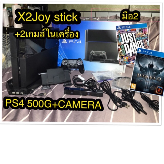 PS4 500G Jet black(ติดฟิล์มกันรอย)+Camera+2Joy stick มือสอง พร้อมเล่น