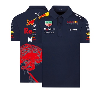 เสื้อโปโลแขนสั้น ลาย F1 Racing Suit Red Bull Team แฟชั่นฤดูร้อน สําหรับผู้ชาย 2022