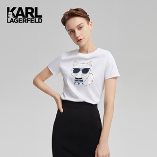 Karl Lagerfeld Karl Lagerfeld เสื้อยืดแขนสั้น สีขาว 216L1774