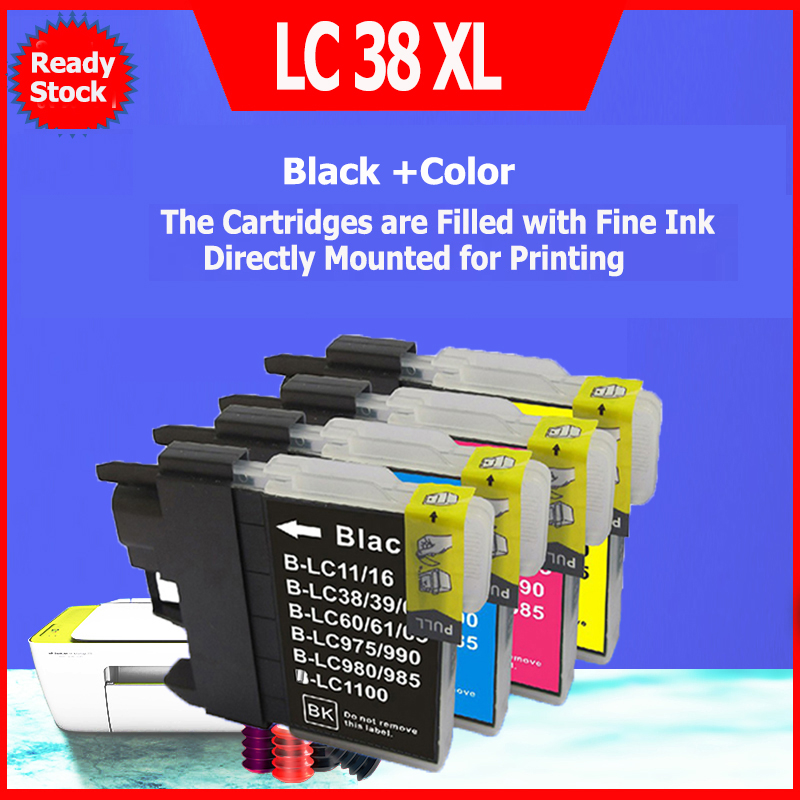 LC38 LC61 LC980 LC990 ink cartridge for Brother DCP-J315W DCP-J125 printer