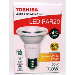 LED Par20 7W DL/WW E27 Toshiba หลอดแอลอีดีสปอรต์ไลท์ โตชิบา