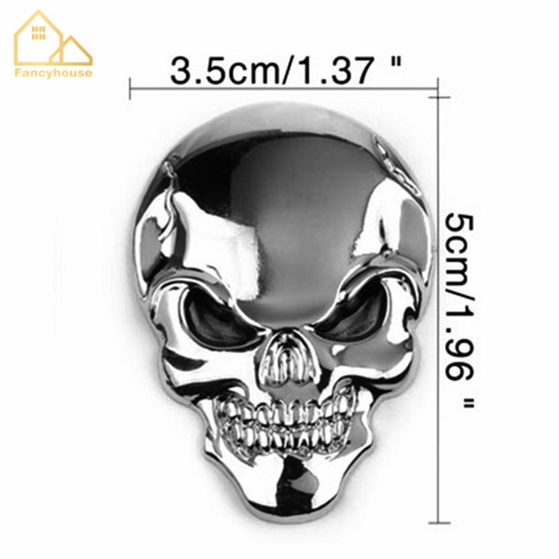 SKULL AND CROSSBONES METAL 3D EMBLEM DECAL STICKER LOGO FOR CARS US ...