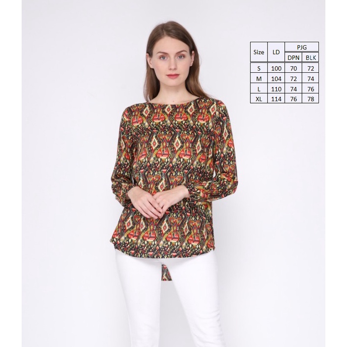 HIJAU Zlata อักษรา เสื้อยืดแขนยาวผู้หญิงสีเขียว 100% ลาย้เหนียว Casual Centipede 20.01