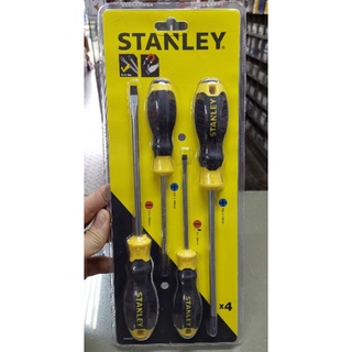 STMT66671 ไขควงด้ามหุ้มยางSTANLEY​ 4อันต่อชุด​ ชุดไขควง​ STANLEY