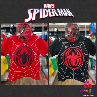 เสื้อยืดเด็กสไปเดอร์แมนพร้อมหน้ากาก ลิขสิทธิ์แท้มาเวล Marvel B17