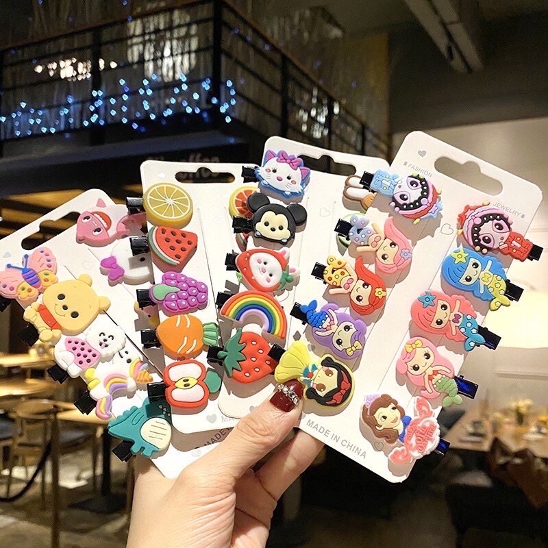 กิ๊บติดผมรูปไอศกรีมน่ารัก สําหรับเด็ก 10 ชิ้นกิ๊บหนีบผม ลายการ์ตูนยูนิคอน ไอติม  ดิสนีย์ รุ้ง ดอกไม้ A72