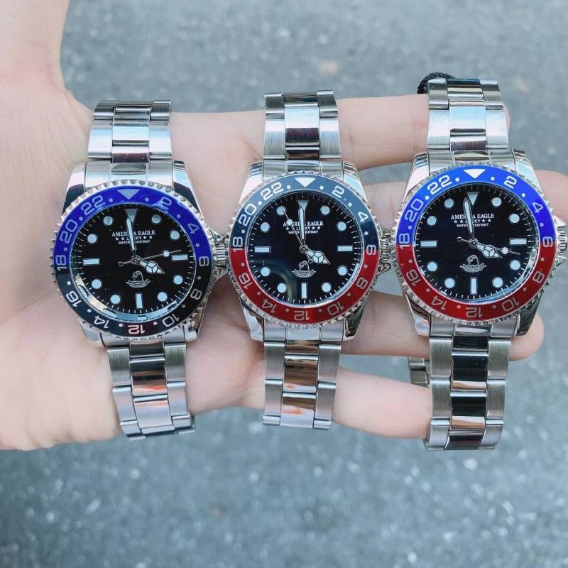 ส่งจากไทย EG-3301 AMERICA EAGLE นาฬิกาข้อมือผู้ชาย สายสแตนเลส นาฬิกาข้อมือราคาถูก