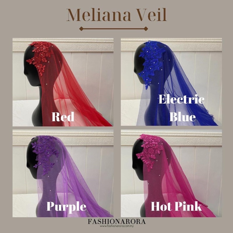 AMELIANA WEDDING VEIL [LACE + DIAMOND SWAROVSKI] Veil Nikah / Veil Sanding / Veil Tunang / Selad Nik