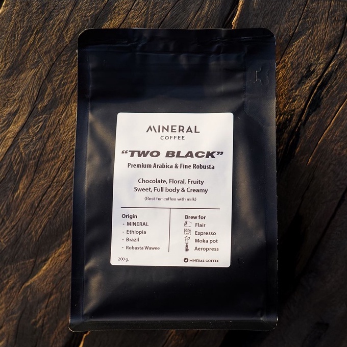 2 Black  (MINERAL + Brazil + Ethiopia + Fine Robusta wawee#3 TCE2021) 200 g.