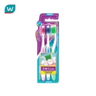 Watsons วัตสัน แปรงสีฟันขนนุ่ม แพ็ค 3ด้าม