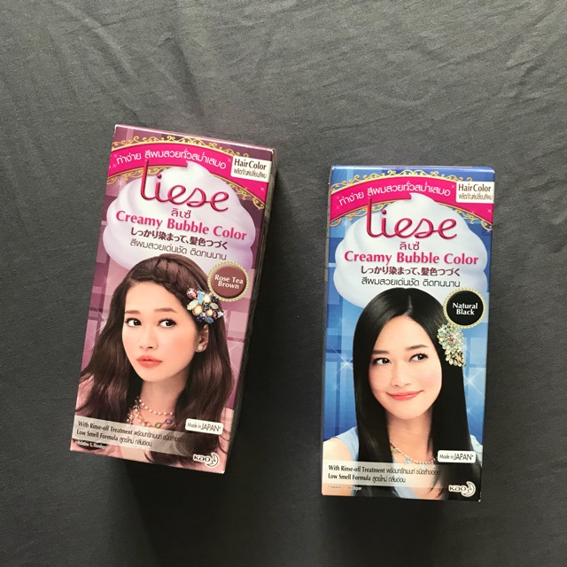 โฟมเปลี่ยนสีผม ลิเซ่ Liese Bubble Hair Color สี Rose Tea Brown, Natural Black