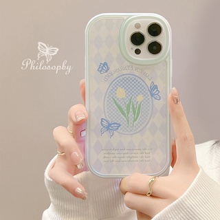 เคสโทรศัพท์มือถือนิ่ม แบบใส ลายผีเสื้อน่ารัก สีขาว สําหรับfor  iPhone 12 13 13promax 11 Xs 7 8p