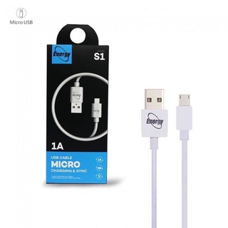 สายชาร์จ📍Energy สายชาร์จคุณภาพ USB micro แอนดรอยด์ 1A สีขาว