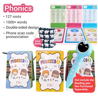 129Pcs English Phonics Sight Words Flashcards Kids Toys Smart Reading Pen