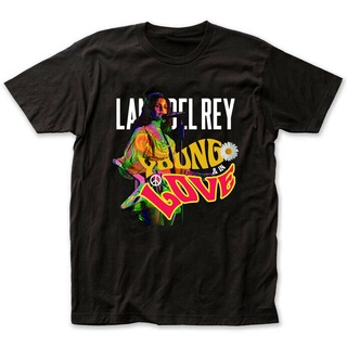 tshirtเสื้อยืดคอกลมฤดูร้อนเสื้อยืดแขนสั้น พิมพ์ลาย Lana-Del-Rey สีดํา S-5XL