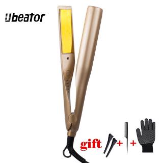 Ubeator ที่หนีบผมตรงและดัดผมเซรามิกไทเทเนียมสีทอง 2 in 1