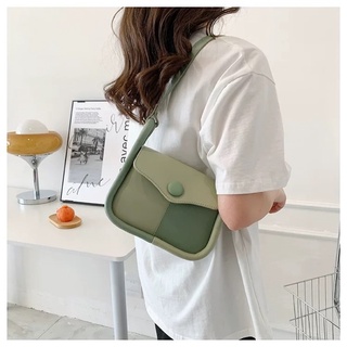 💚พร้อมส่ง💚กระเป๋าสะพายข้างสไตล์เกาหลี สีเอิร์ธโทนคุณหนูน่ารักมาก ปรับสายได้