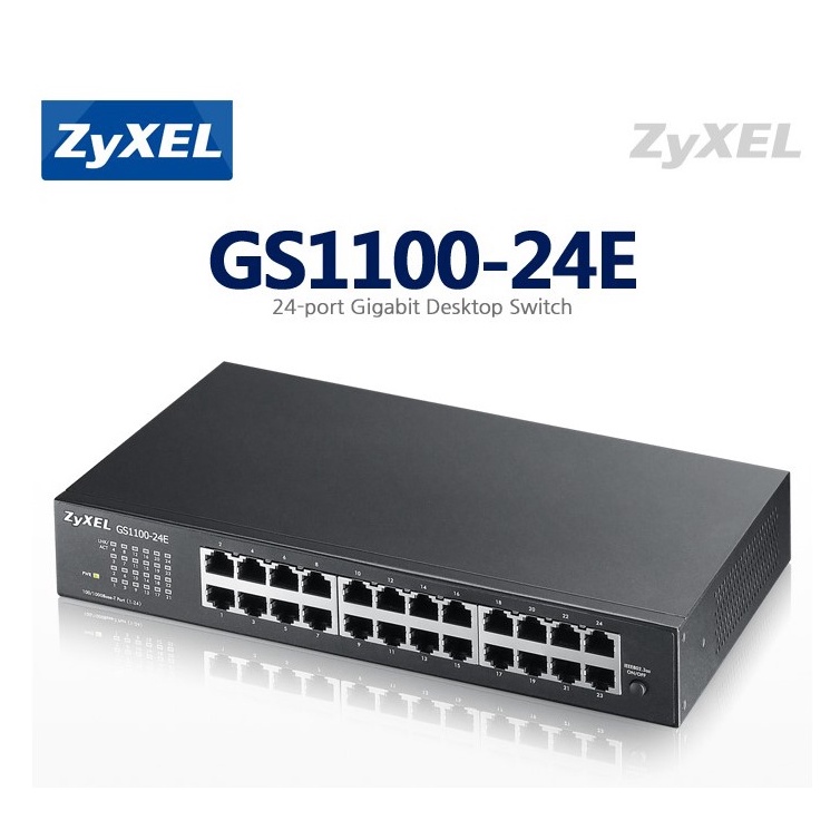 ZyXEL (GS1100-24E) 24 Port (11") Gigabit Switching Hub