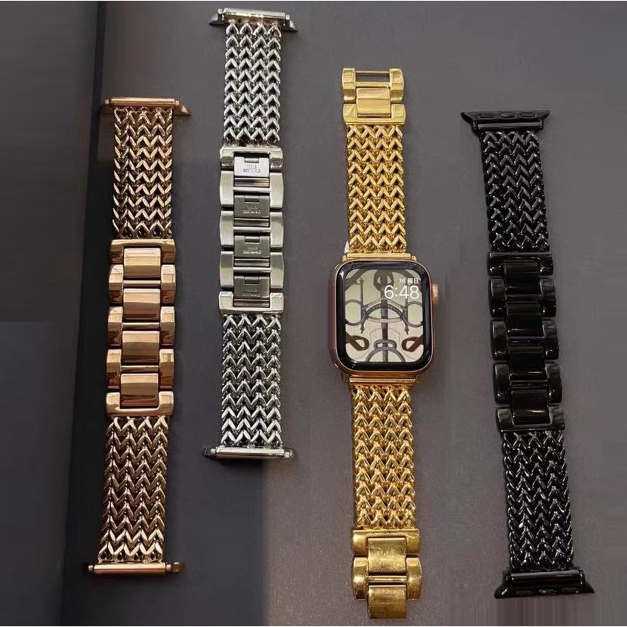 สายนาฬิกาข้อมือสเตนเลส คุณภาพสูง แบบเปลี่ยน สําหรับ Apple watch i watch strap series 10 9 8 se 6 5 4 3 2 1 ขนาด 41 มม. 45 มม. 40 มม. ~ 44 มม. Compatible for apple watch สาย