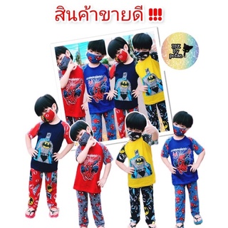 ชุดฮีโร่แขนสั้น สไปรเดอร์ แบทแมน ฮีโร่ลูกชาย เสื้อผ้าเด็กผู้ชาย