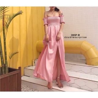 Maxi Dress เปิดไหล่แขนตก