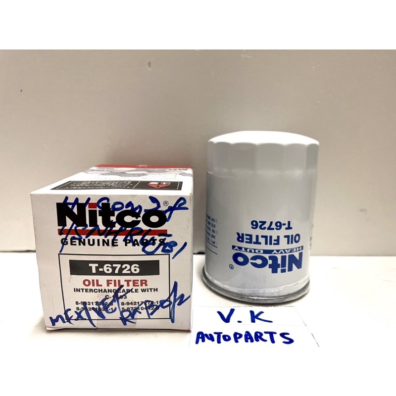 O-6726 6726 Isuzu NLR Hicom 2.8 4JB1 กรองน้ํามันเครื่อง Nitco