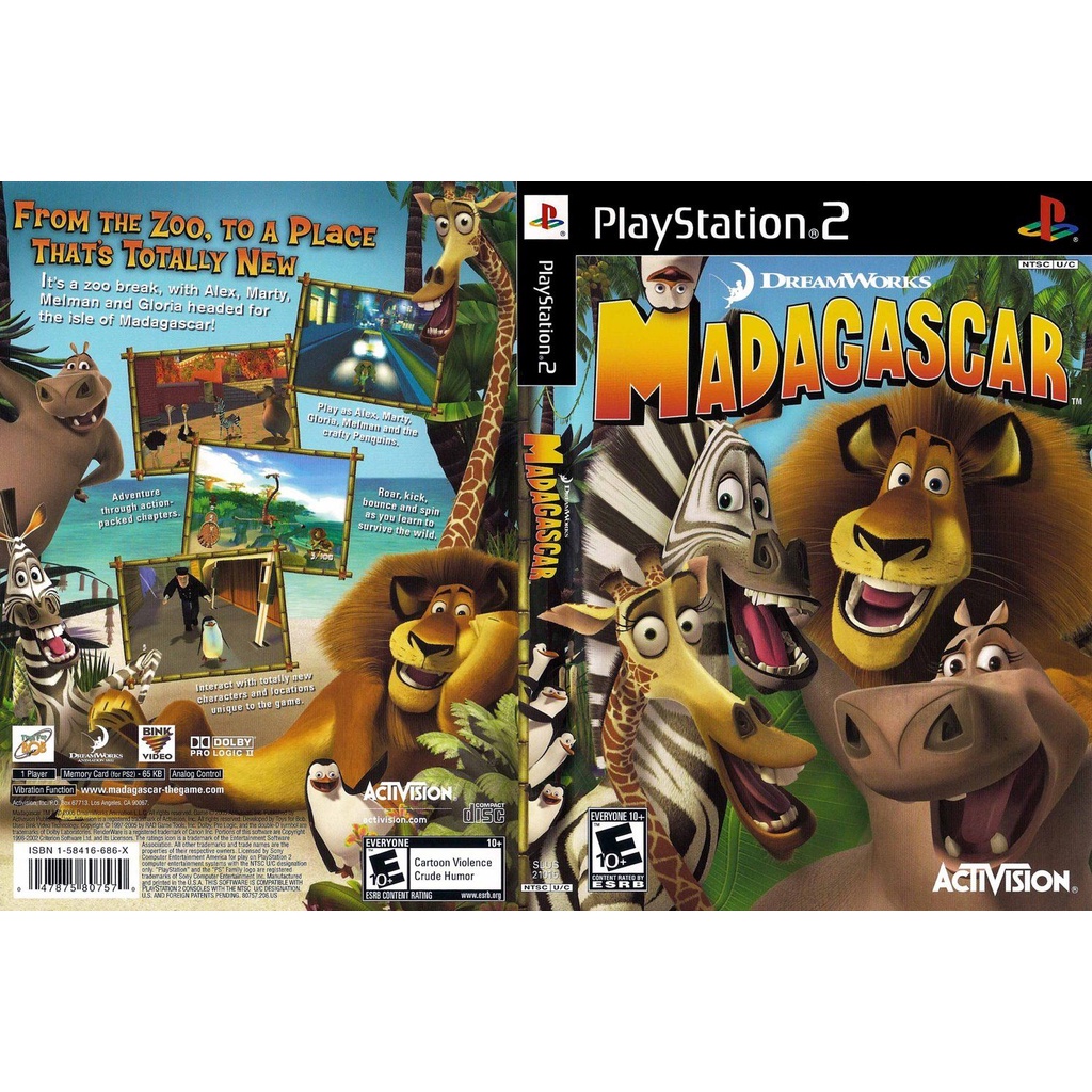 แผ่นเกมส์ PS2 DreamWorks Madagascar   คุณภาพ ส่งไว (DVD)