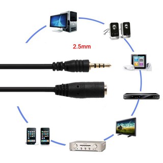 150cm 2.5mm Male to Female Jack Extension  AUX Cable Cord for Smartphone 2.