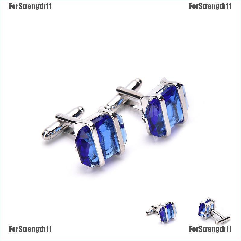 「FOR」Vintage Blue Stainless Steel Mens Wedding Party Gift Shirt Cuff