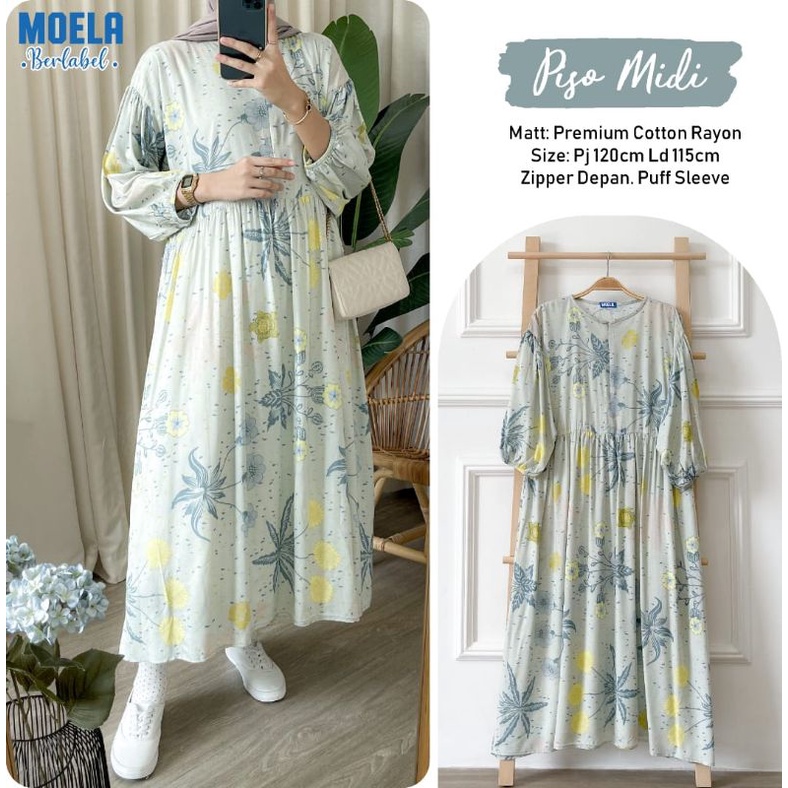 Moa Rosie Made Sinmi Lolia Tigri Bivo Midi Dress โดย Moela