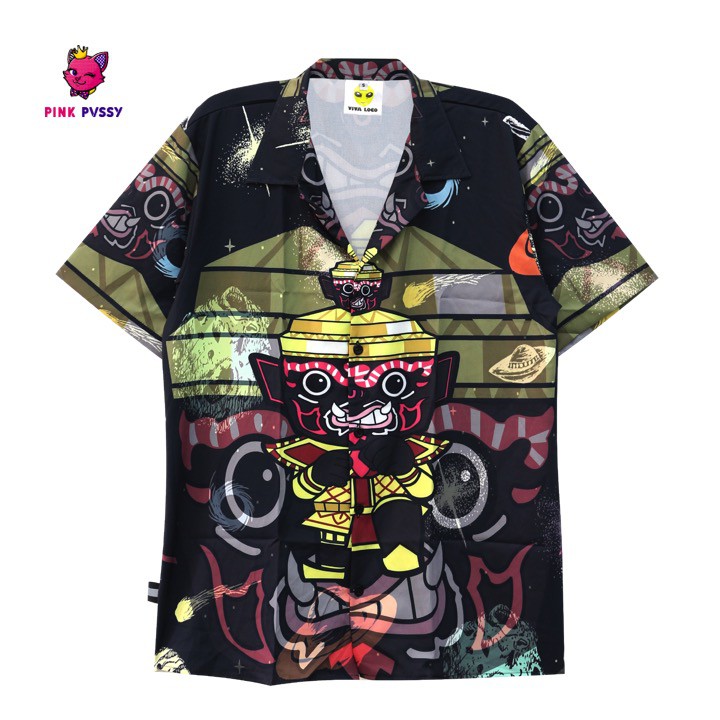 PINK PVSSY เสื้อ ลายยักษ์ ฮาวาย เชิ้ต ยักษ์เซียนเกม (HWG10)