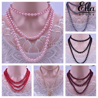 Ellastore123 สร้อยคอไข่มุกเทียม แบบยาว สําหรับวันครบรอบ